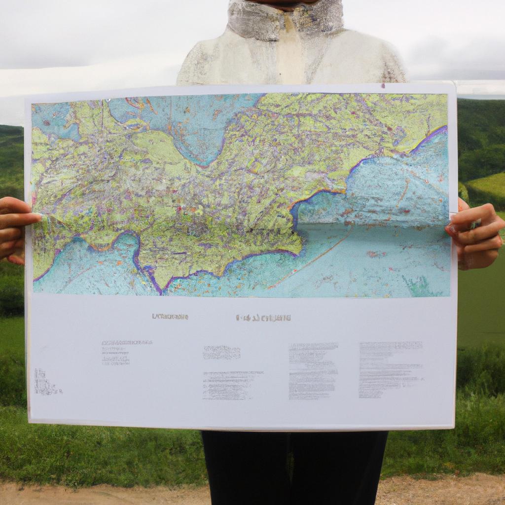 Person holding a village map